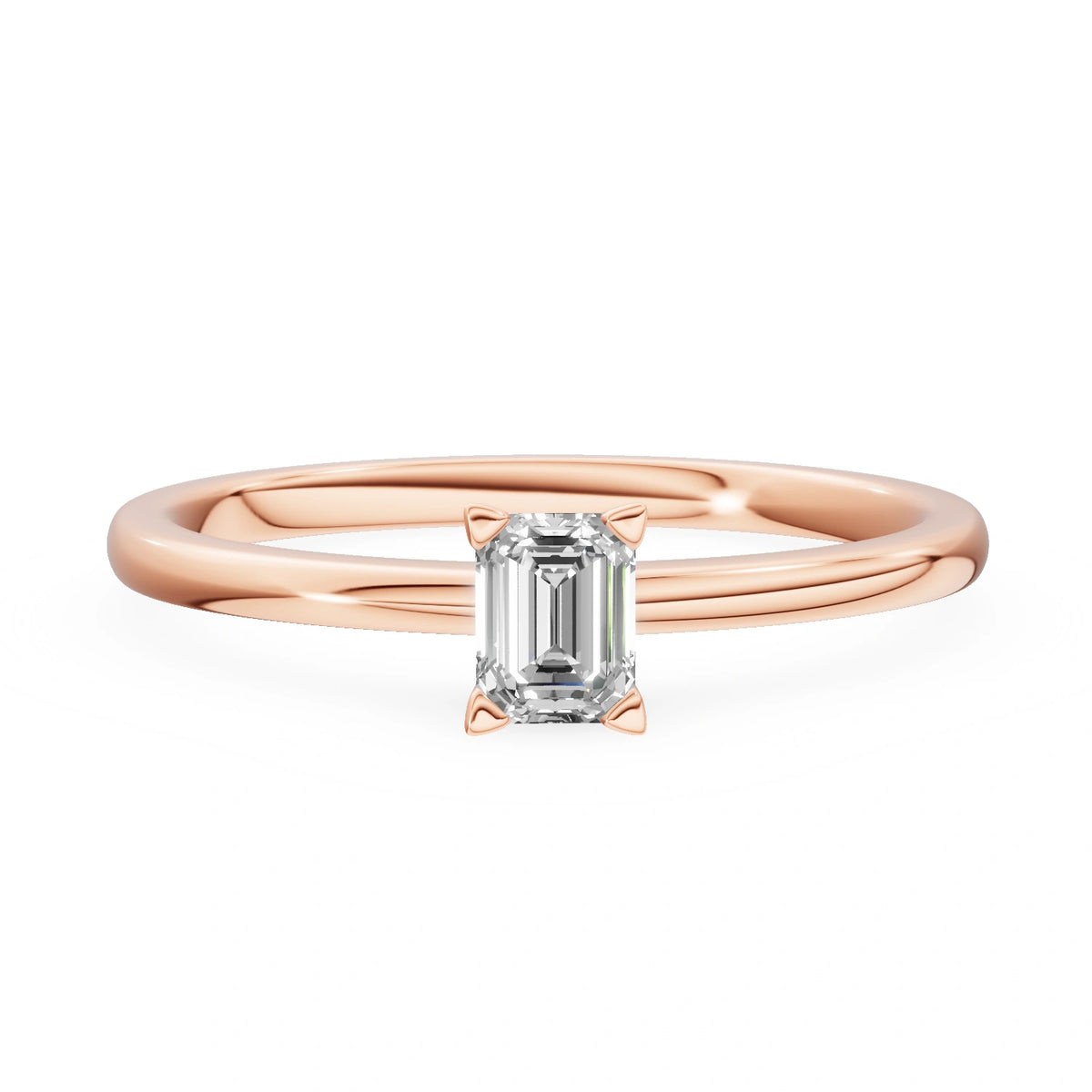 Gremari Seven Grace Verlobungsring aus Roségold mit 0,24 ct Labordiamant – Emerald