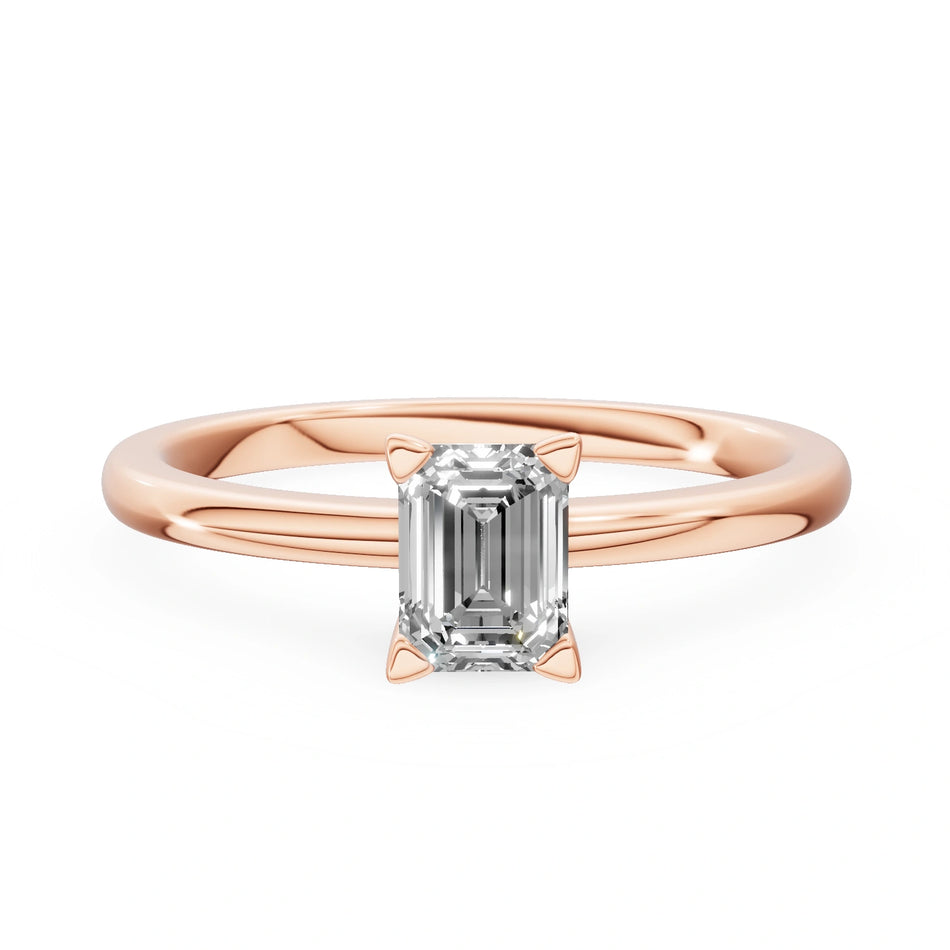 Gremari Seven Grace Verlobungsring aus Roségold mit 0,50 ct Labordiamant – Emerald