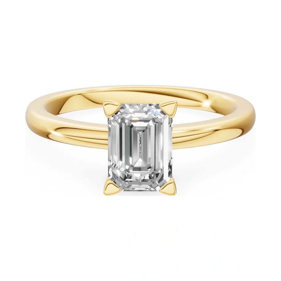 GREMARI Seven Grace 14K yellow gold engagement ring with 1.00 ct emerald-cut lab-grown diamond