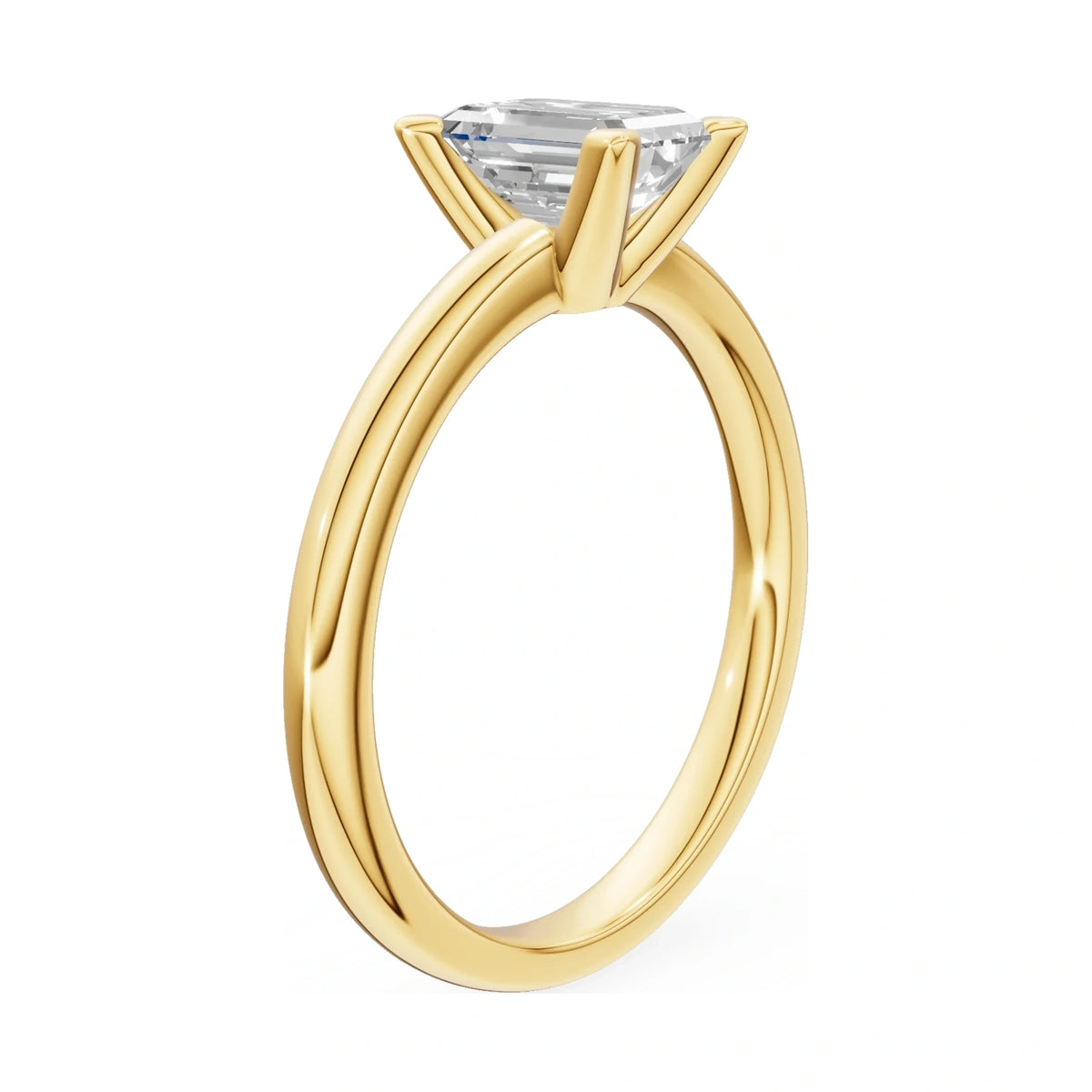 14K yellow gold GREMARI Seven Grace ring with 1.00 ct emerald-cut lab-grown diamond