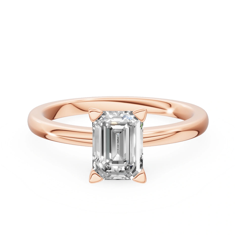 Gremari Seven Grace Verlobungsring aus Roségold mit 1,00 ct Naturdiamant – Emerald