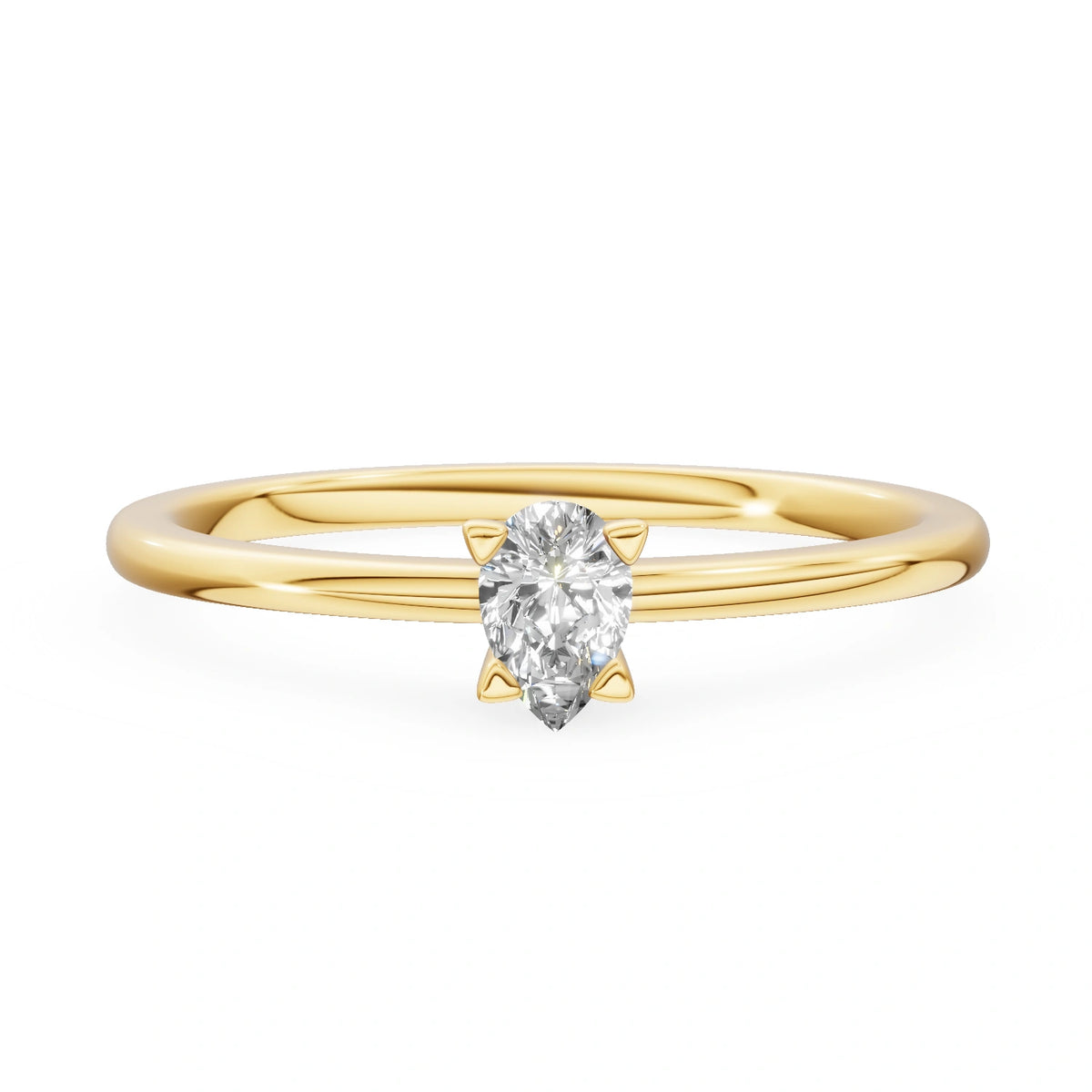 Gremari Seven Grace Verlobungsring aus Gelbgold mit 0,15 ct Labordiamant – Pear