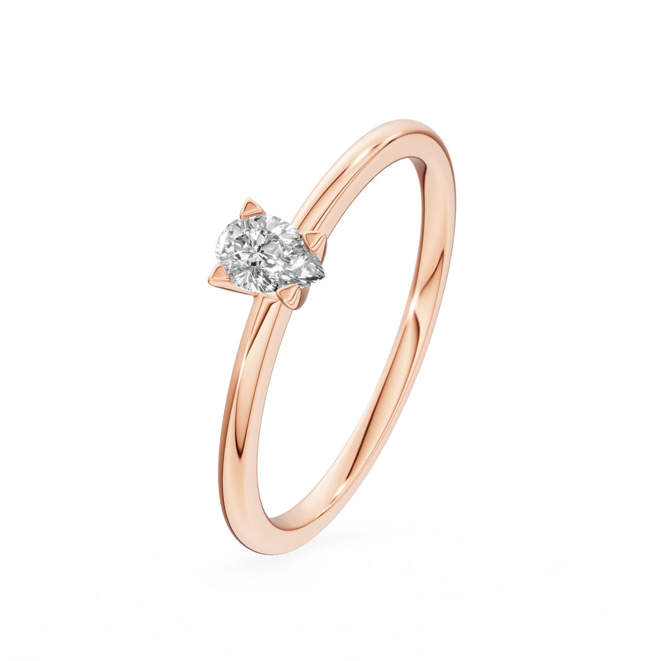 Gremari Seven Grace Verlobungsring aus Roségold mit 0,30 ct Naturdiamant – Pear