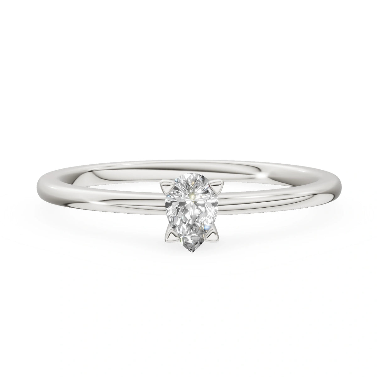Gremari Seven Grace Verlobungsring aus Weißgold mit 0,15 ct Naturdiamant – Pear
