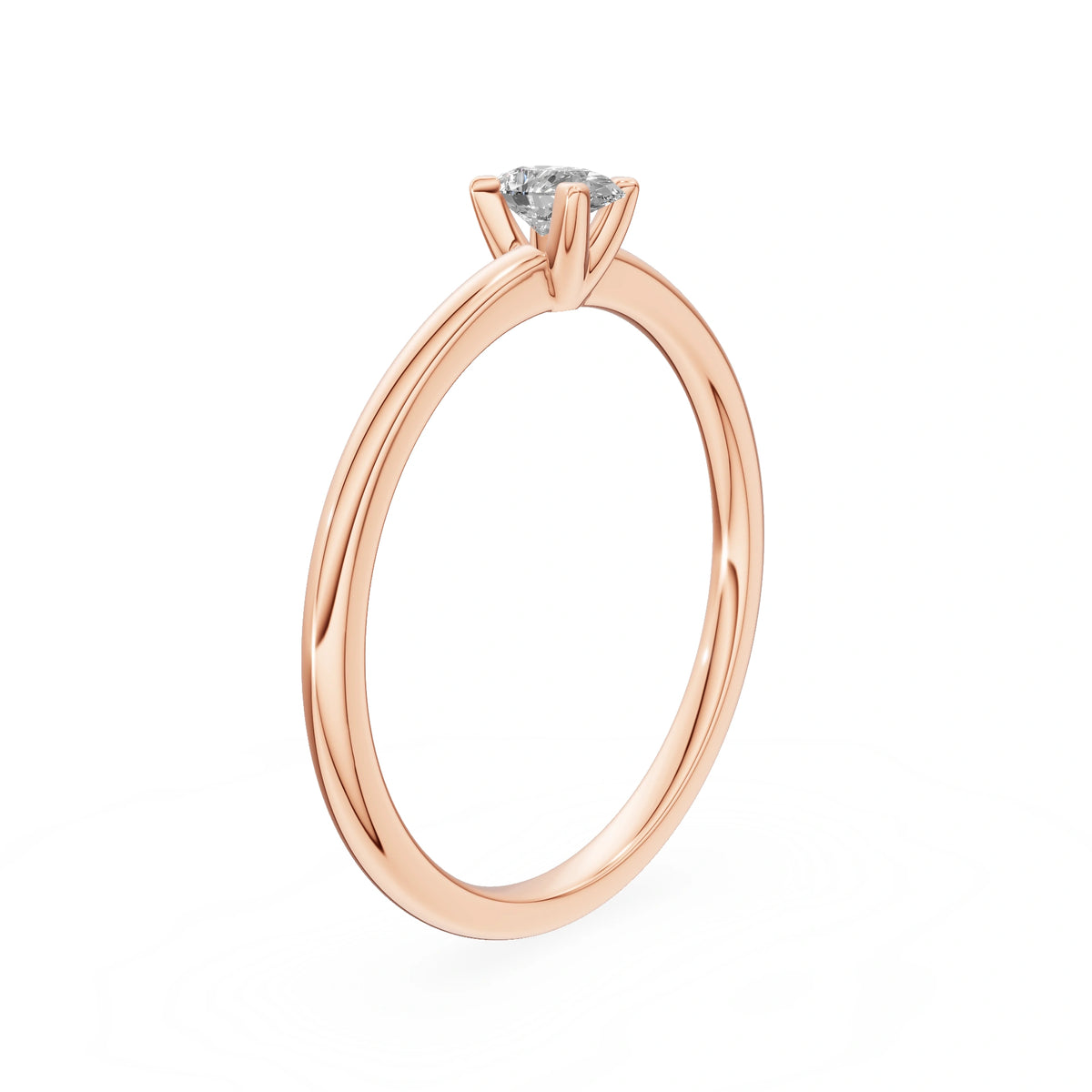 Gremari Seven Grace Verlobungsring aus Roségold mit 0,15 ct Labordiamant – Pear