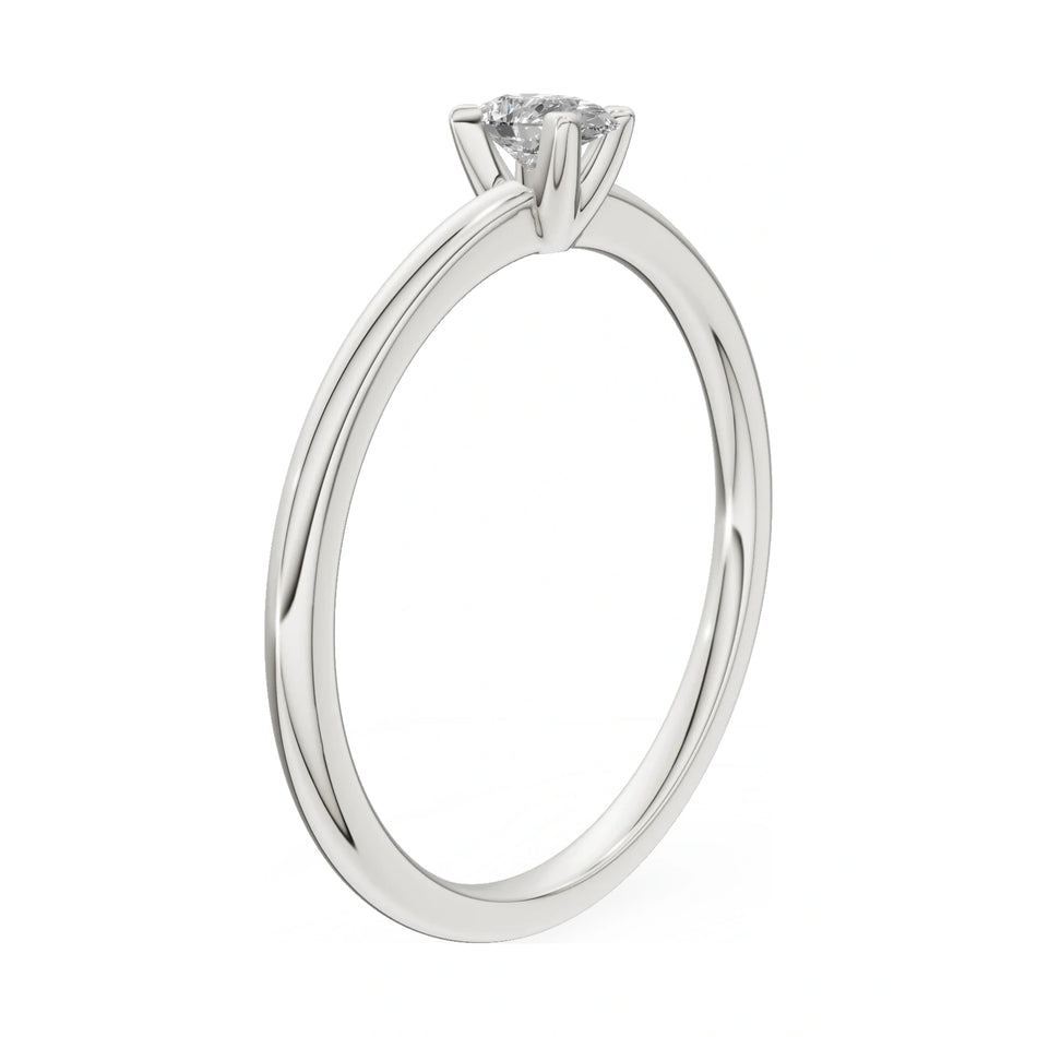 14K white gold GREMARI Seven Grace ring with 0.15 ct pear-cut lab-grown diamond