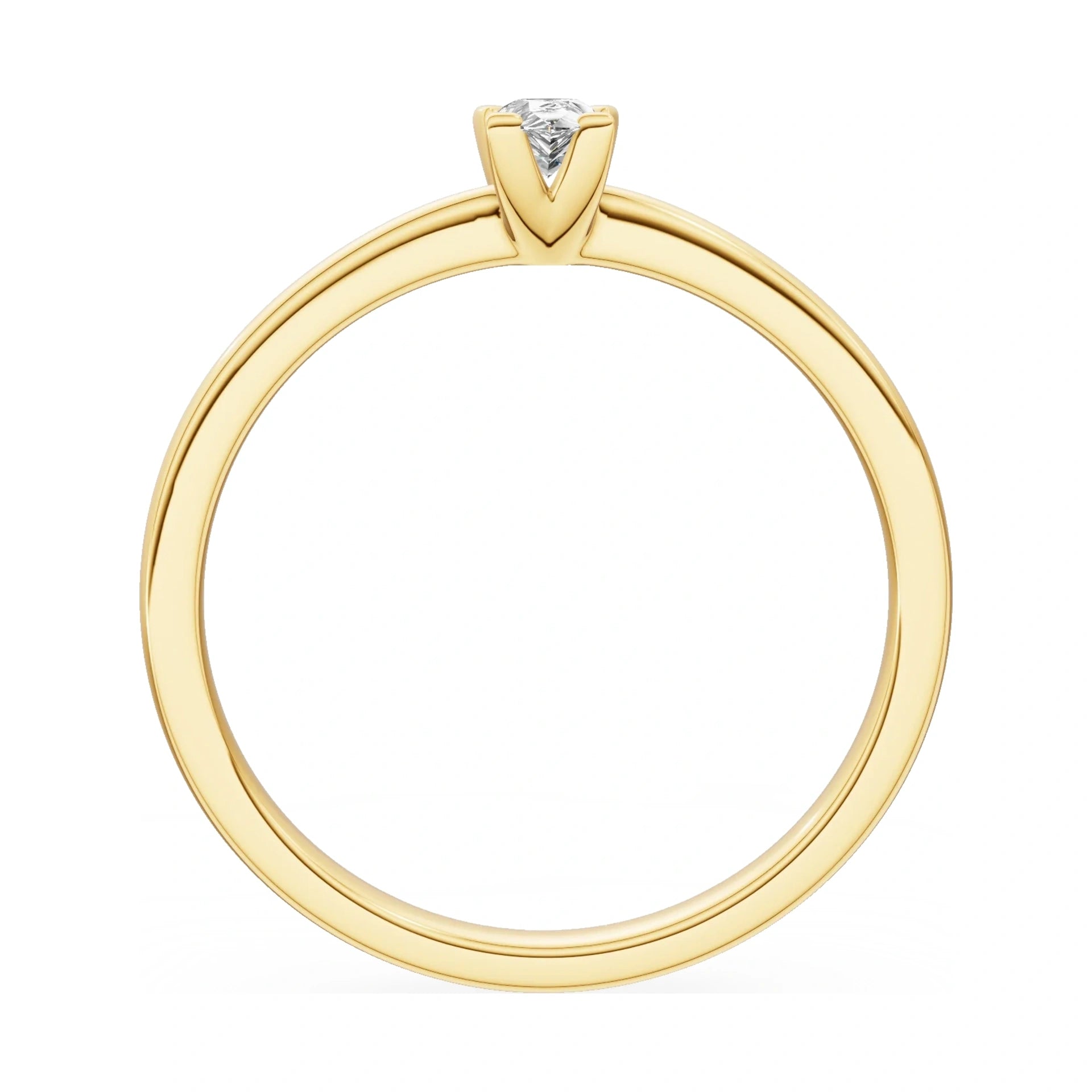 GREMARI Seven Grace pear-cut lab-grown diamond engagement ring in 14K yellow gold, 0.15 ct