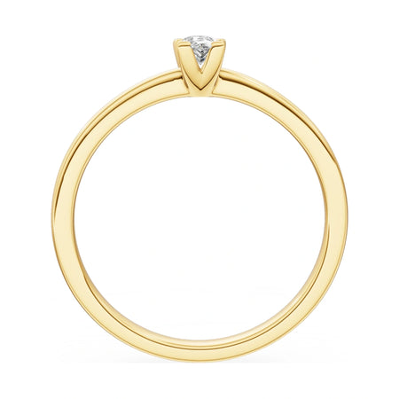 GREMARI Seven Grace pear-cut lab-grown diamond engagement ring in 14K yellow gold, 0.15 ct