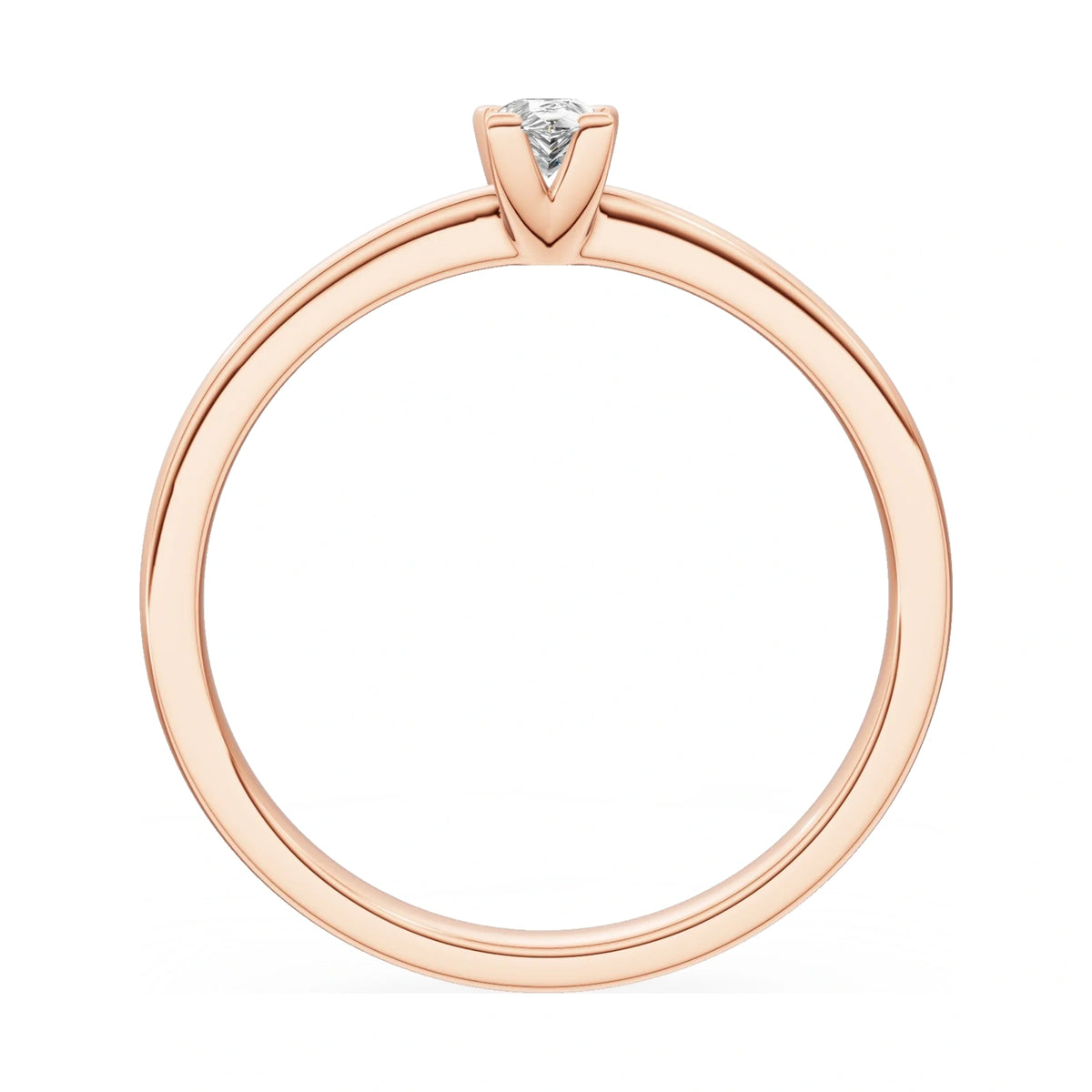GREMARI Seven Grace pear-cut lab-grown diamond engagement ring in 14K rose gold, 0.15 ct