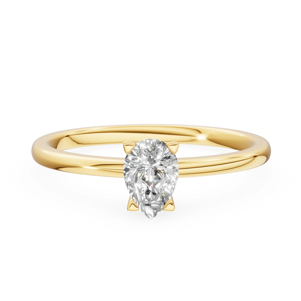 Gremari Seven Grace Verlobungsring aus Gelbgold mit 0,30 ct Naturdiamant – Pear