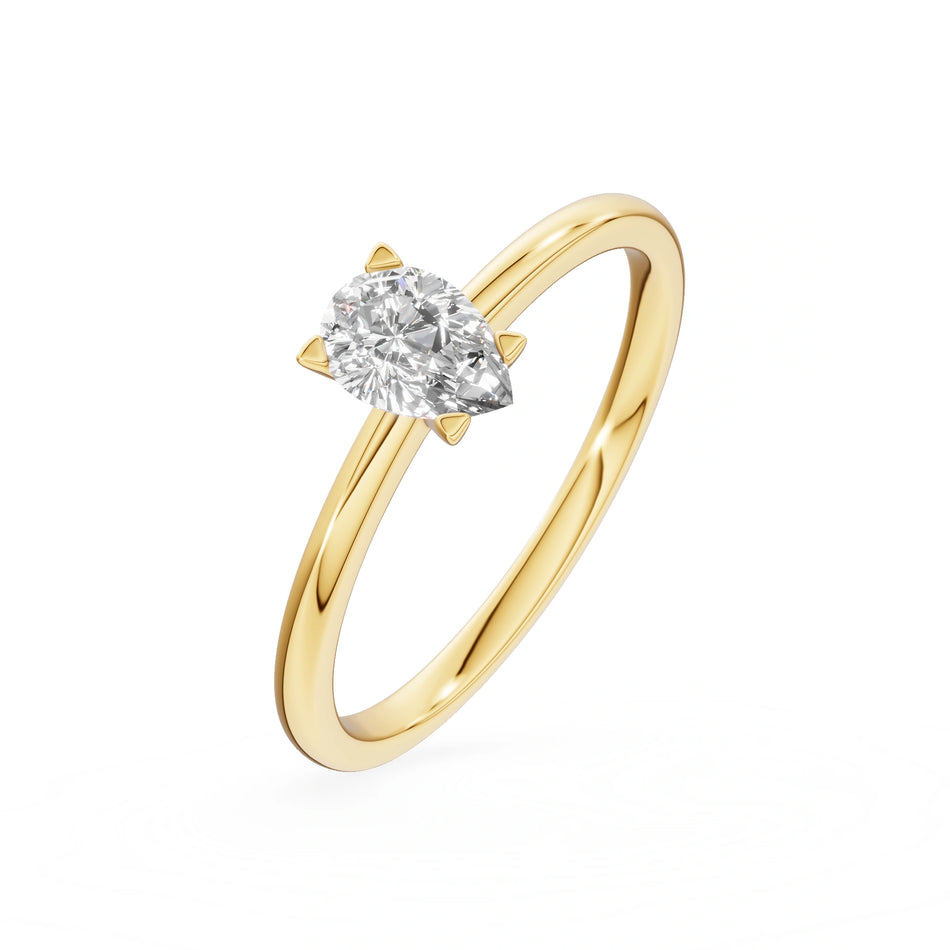 Gremari Seven Grace Verlobungsring aus Gelbgold mit 0,30 ct Labordiamant – Pear
