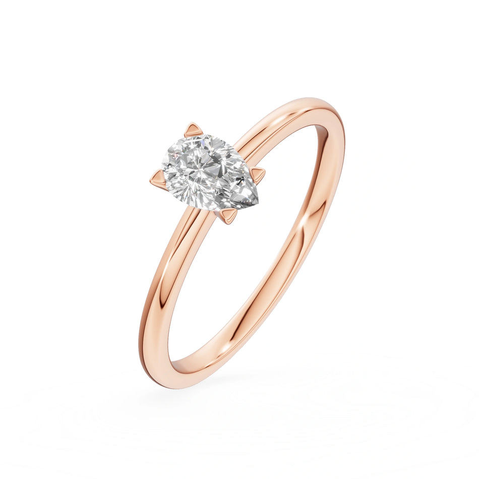 Gremari Seven Grace Verlobungsring aus Roségold mit 0,30 ct Labordiamant – Pear