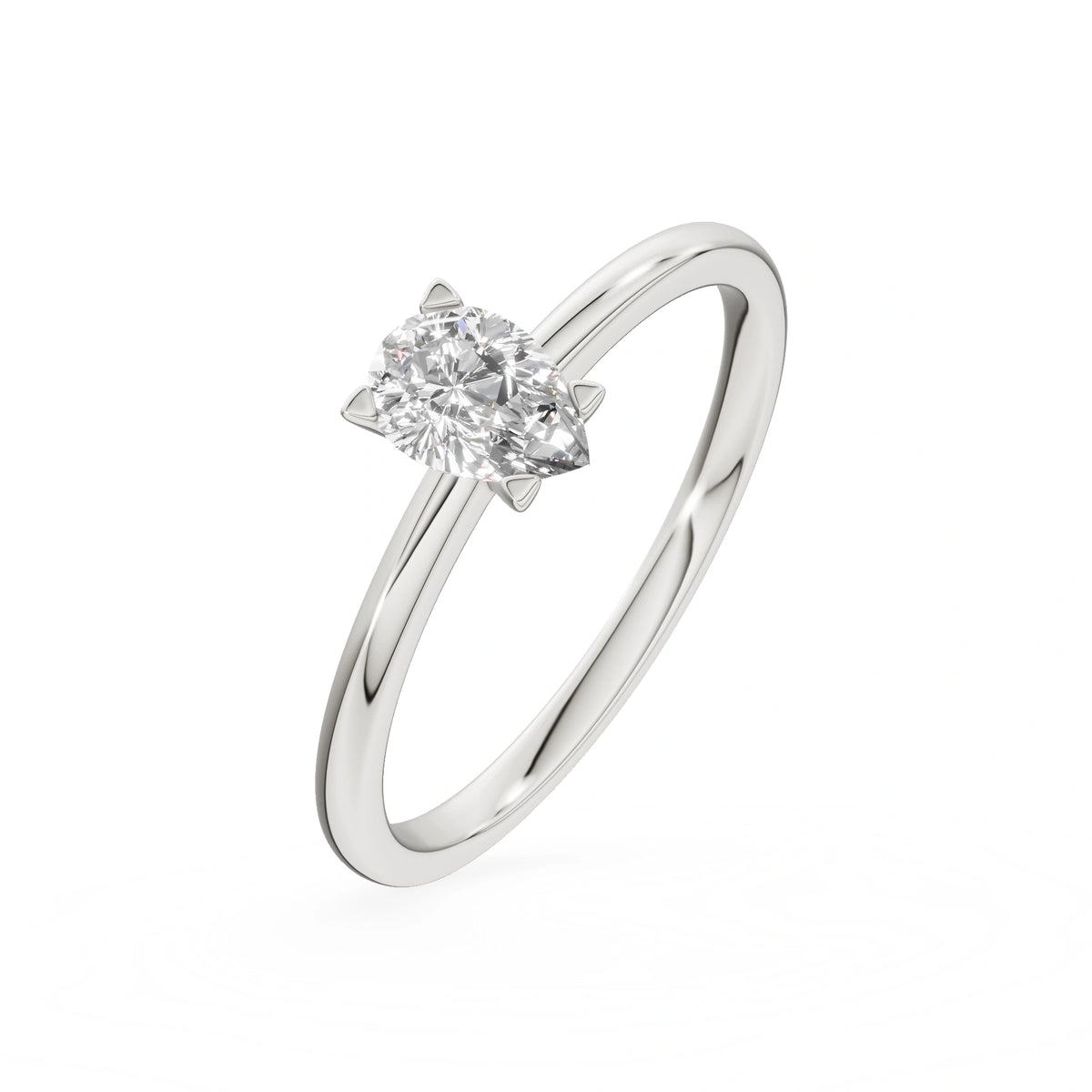 Gremari Seven Grace Verlobungsring aus Weißgold mit 0,30 ct Naturdiamant – Pear