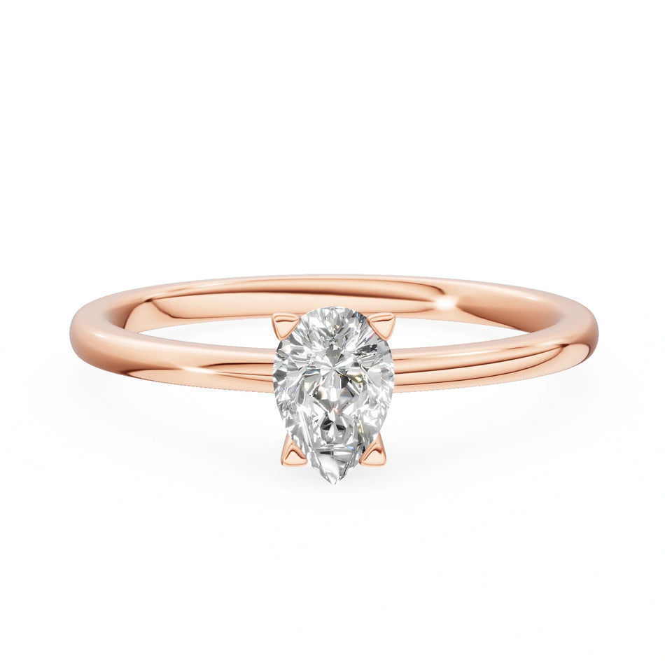 Gremari Seven Grace Verlobungsring aus Roségold mit 0,30 ct Naturdiamant – Pear