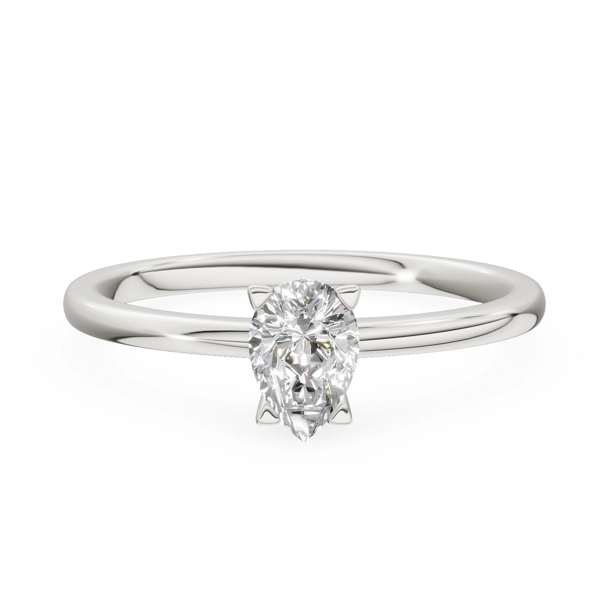 Gremari Seven Grace Verlobungsring aus Weißgold mit 0,30 ct Naturdiamant – Pear