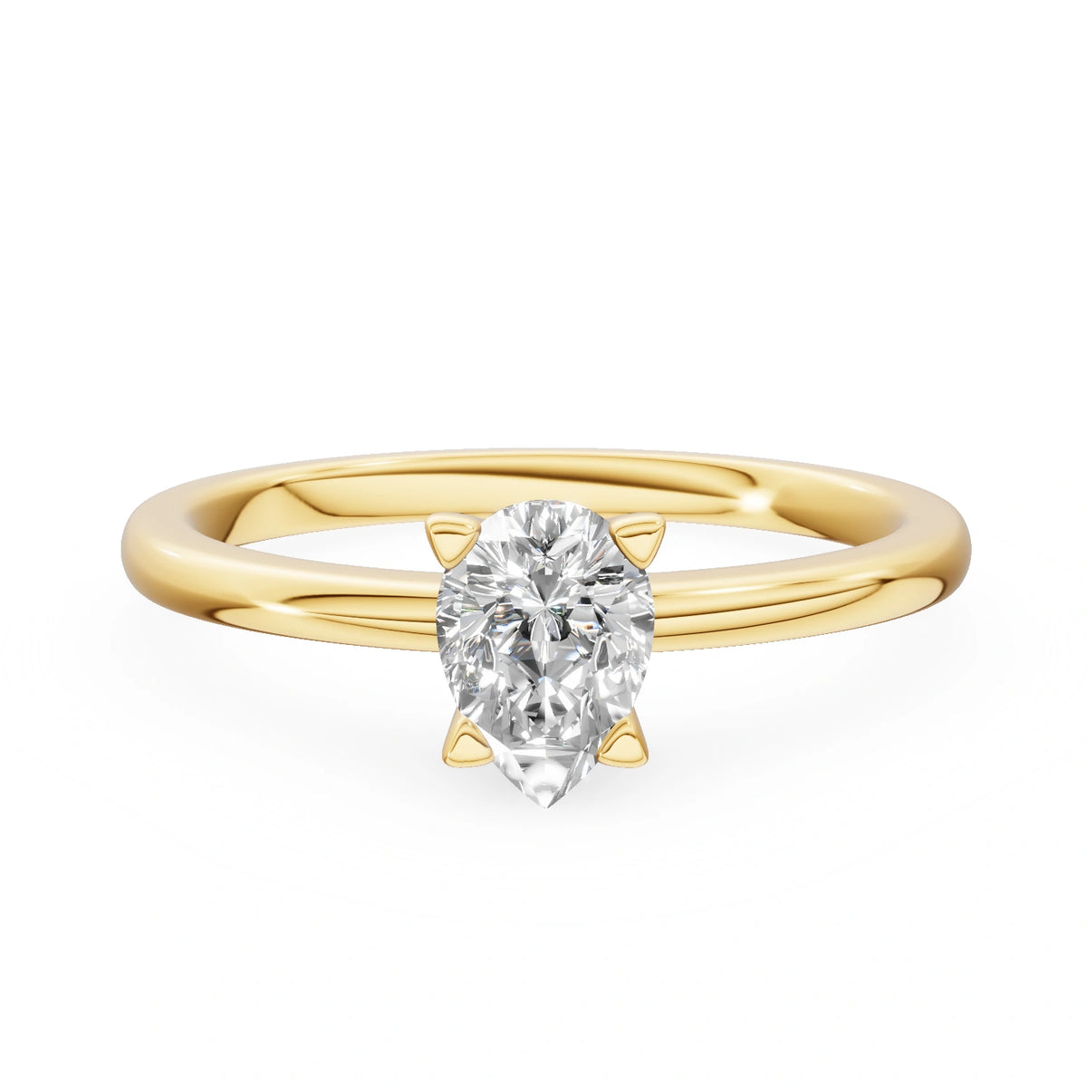 Gremari Seven Grace Verlobungsring aus Gelbgold mit 0,50 ct Labordiamant – Pear