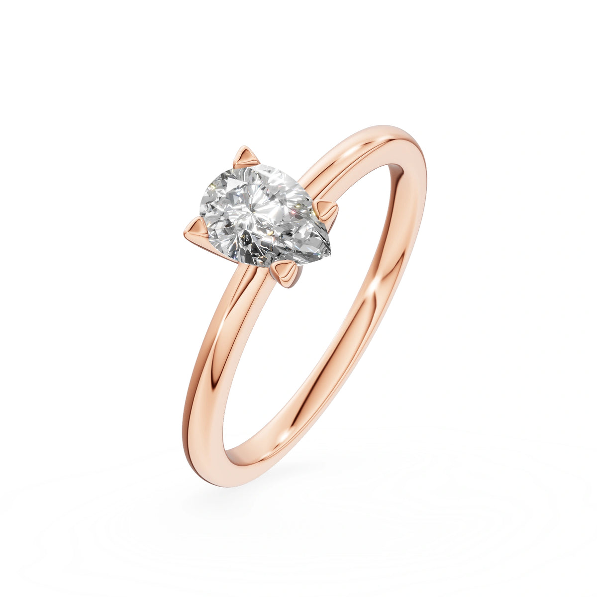 Gremari Seven Grace Verlobungsring aus Roségold mit 0,50 ct Naturdiamant – Pear