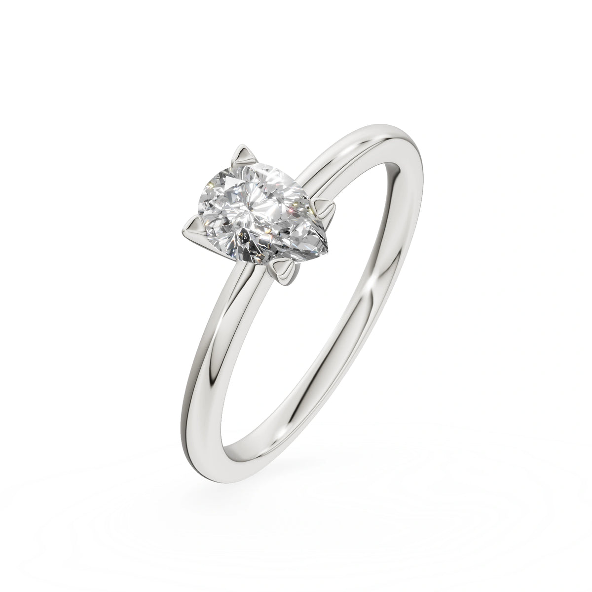 Gremari Seven Grace Verlobungsring aus Weißgold mit 0,50 ct Labordiamant – Pear
