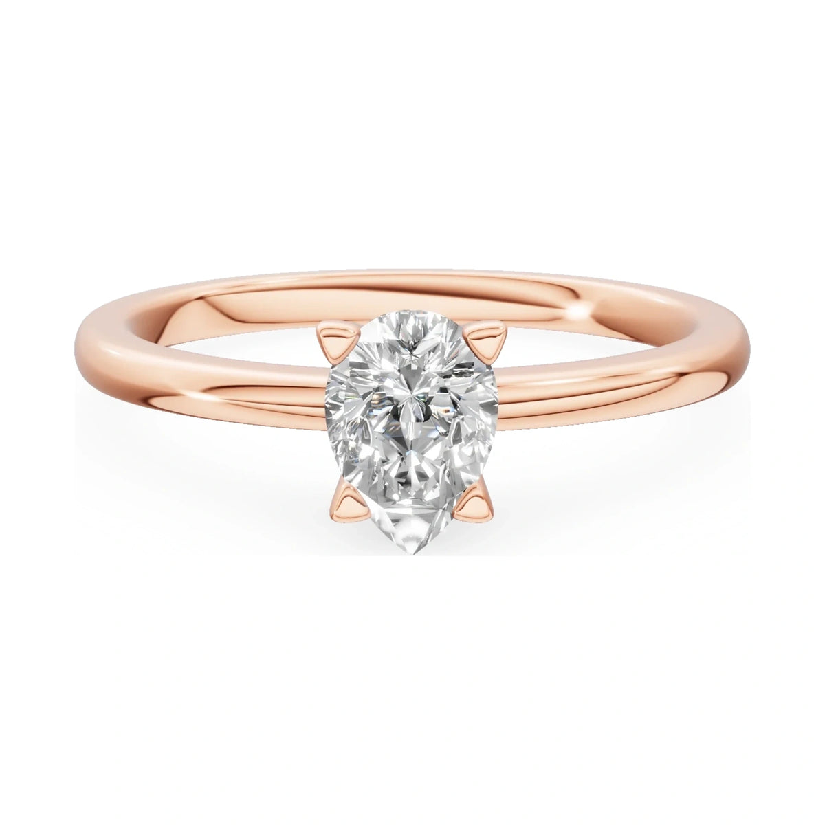 GREMARI Seven Grace 14K rose gold engagement ring with 0.50 ct pear-cut lab-grown diamond