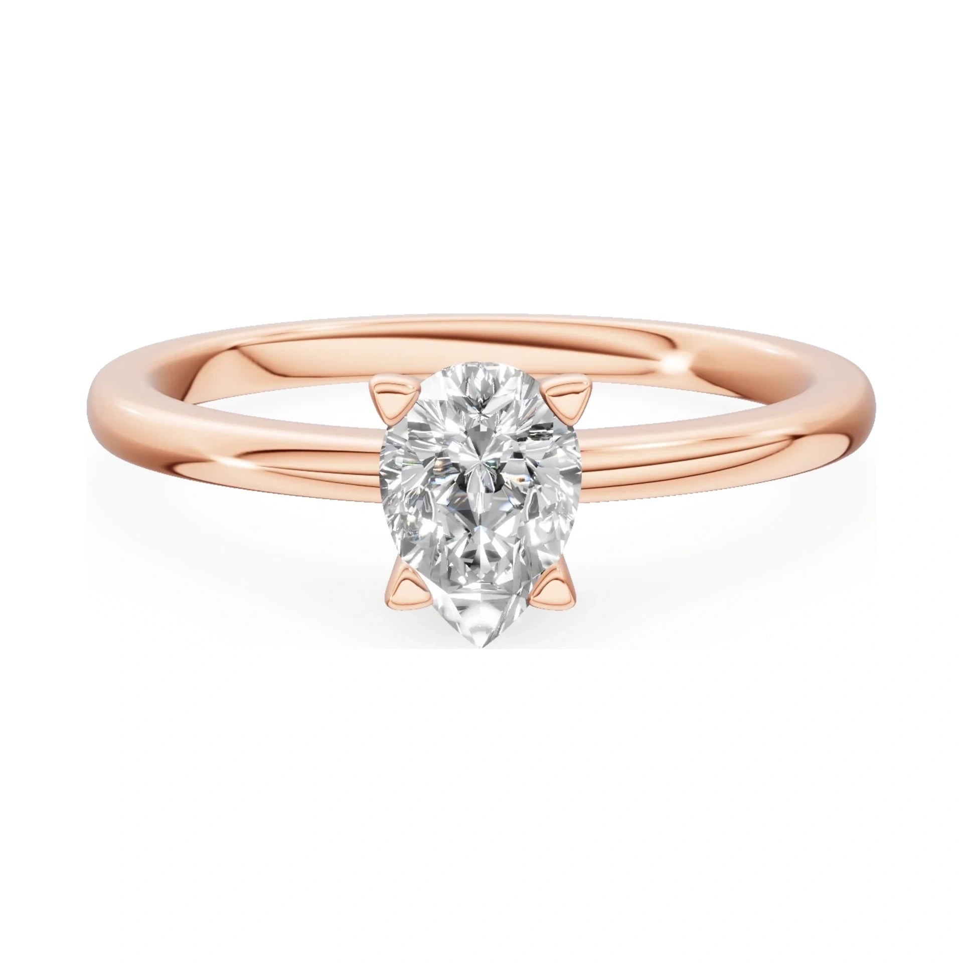 GREMARI Seven Grace 14K rose gold engagement ring with 0.50 ct pear-cut lab-grown diamond
