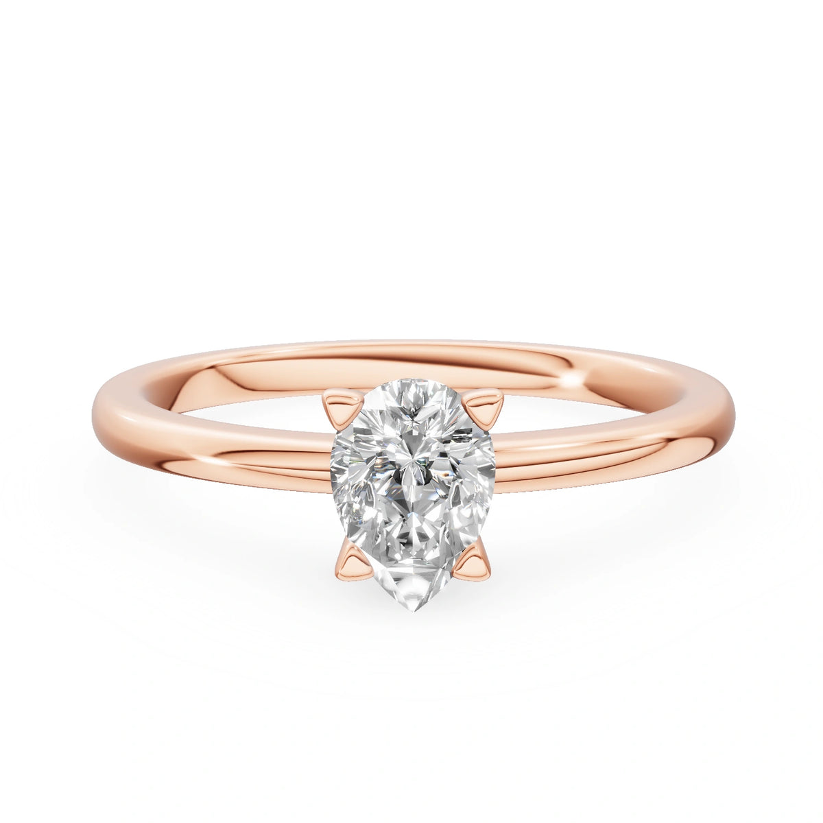 Gremari Seven Grace Verlobungsring aus Roségold mit 0,50 ct Naturdiamant – Pear