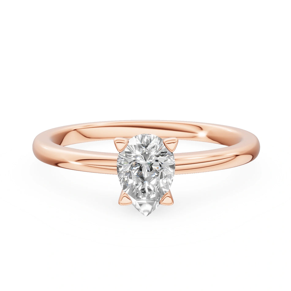 Gremari Seven Grace Verlobungsring aus Roségold mit 0,50 ct Naturdiamant – Pear