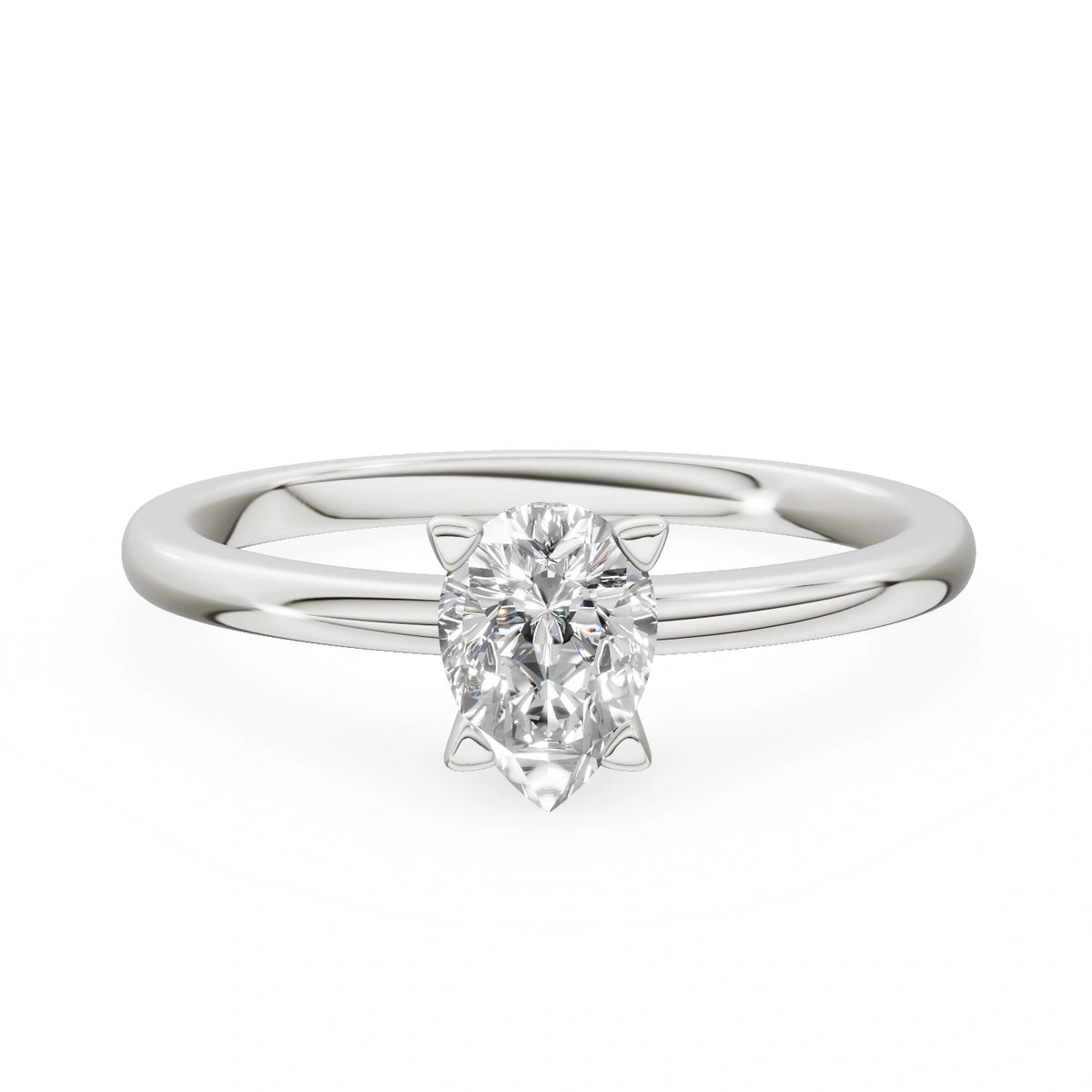 Gremari Seven Grace Verlobungsring aus Weißgold mit 0,50 ct Labordiamant – Pear