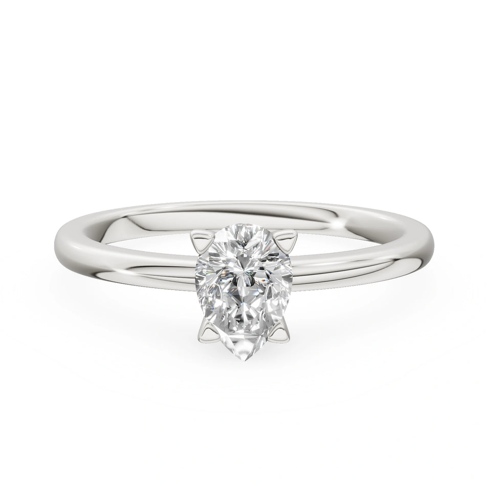 Gremari Seven Grace Verlobungsring aus Weißgold mit 0,50 ct Naturdiamant – Pear