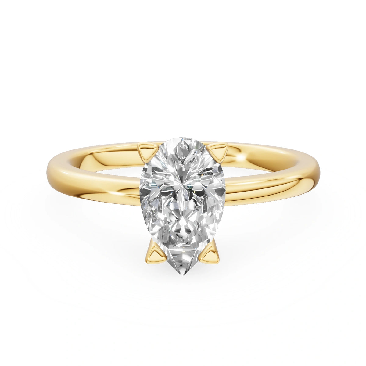 Gremari Seven Grace Verlobungsring aus Gelbgold mit 1,00 ct Labordiamant – Pear