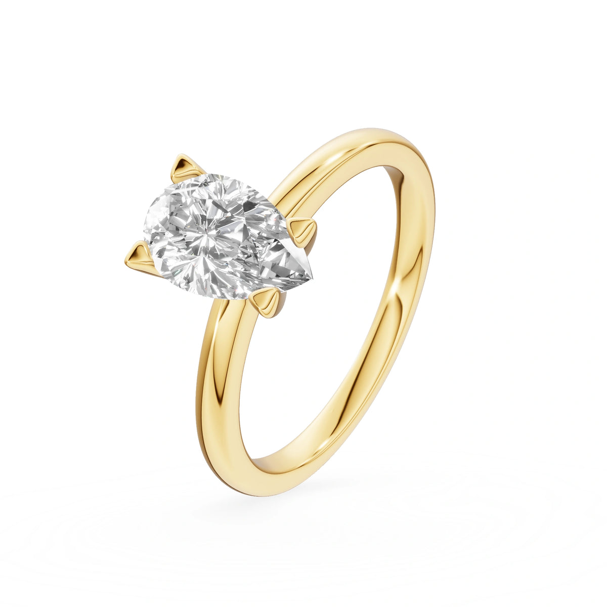 Gremari Seven Grace Verlobungsring aus Gelbgold mit 1,00 ct Labordiamant – Pear