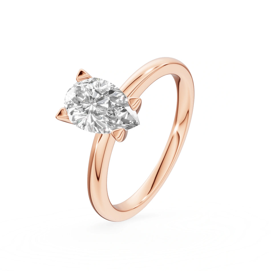 Gremari Seven Grace Verlobungsring aus Roségold mit 1,00 ct Naturdiamant – Pear