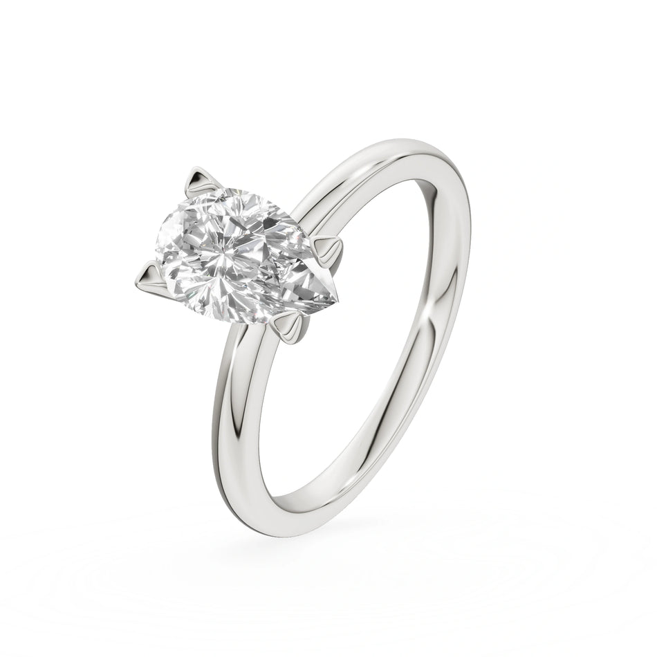 Gremari Seven Grace Verlobungsring aus Weißgold mit 1,00 ct Naturdiamant – Pear