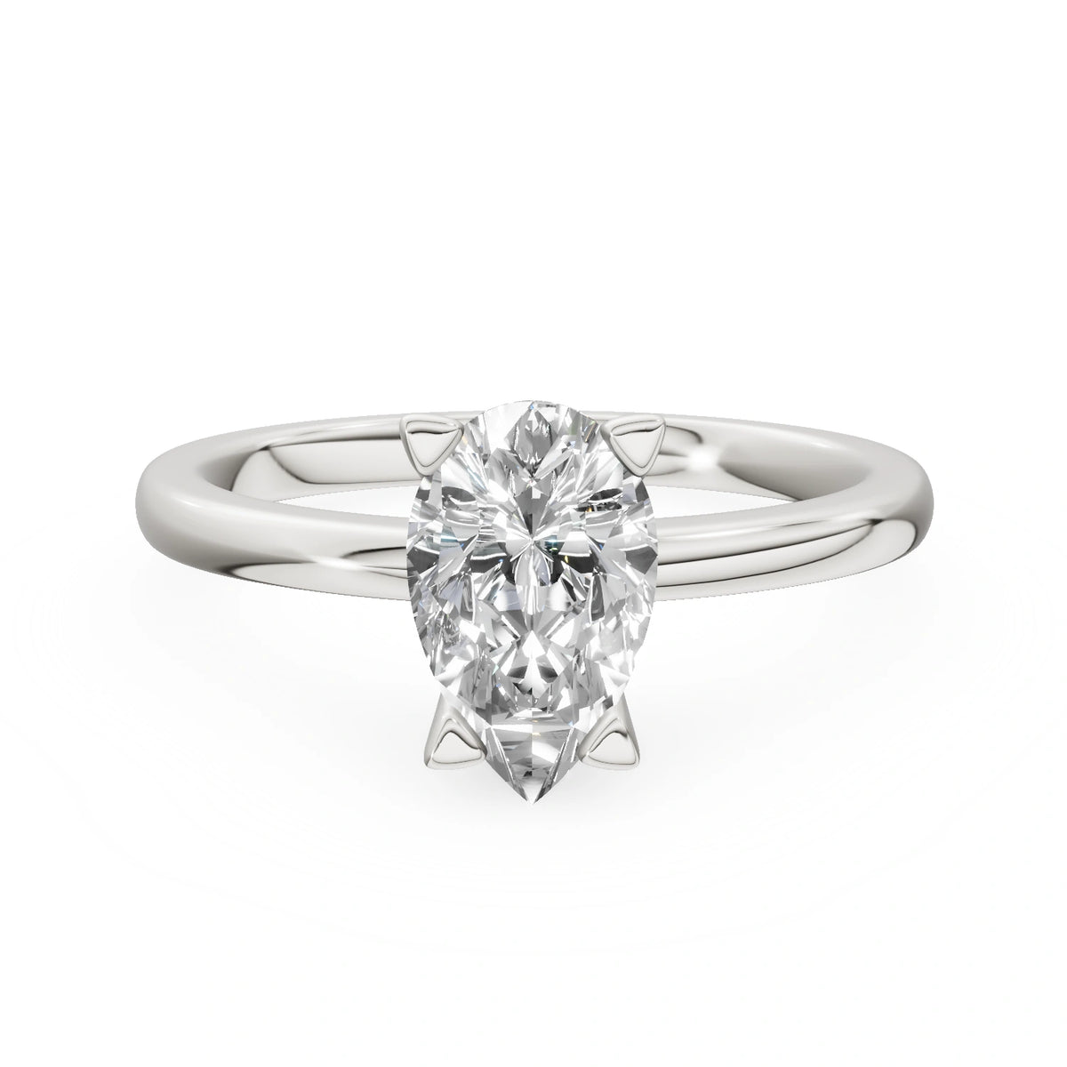 Gremari Seven Grace Verlobungsring aus Weißgold mit 1,00 ct Labordiamant – Pear