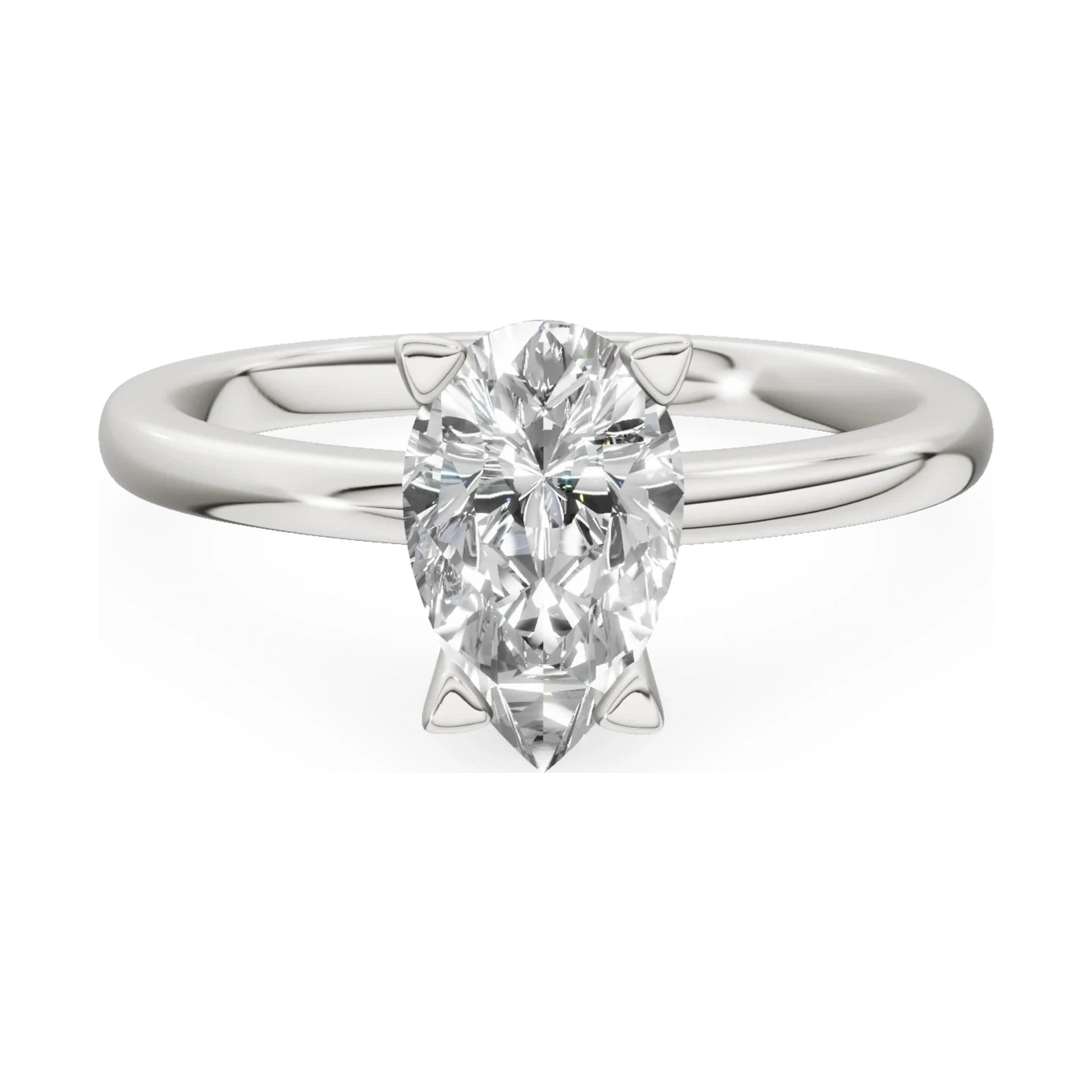 GREMARI Seven Grace 14K white gold engagement ring with 1.00 ct pear-cut lab-grown diamond
