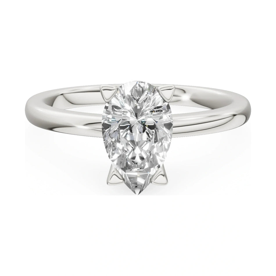 GREMARI Seven Grace 14K white gold engagement ring with 1.00 ct pear-cut lab-grown diamond