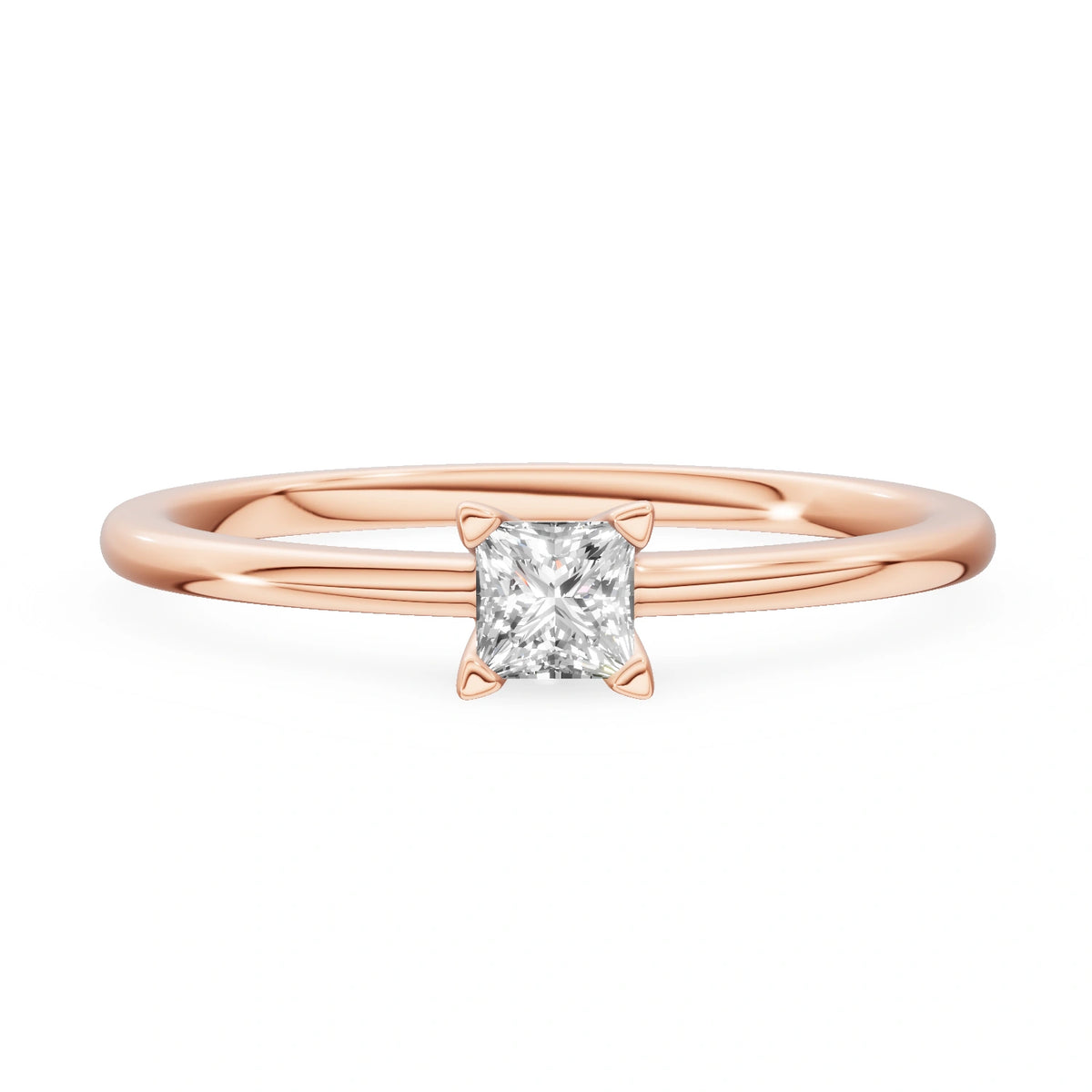 Gremari Seven Grace Verlobungsring aus Roségold mit 0,15 ct Labordiamant – Princess