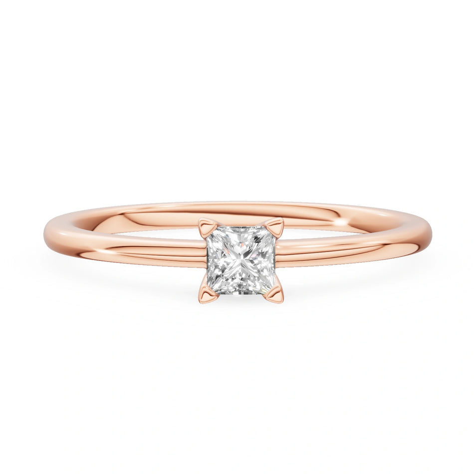 Gremari Seven Grace Verlobungsring aus Roségold mit 0,15 ct Labordiamant – Princess