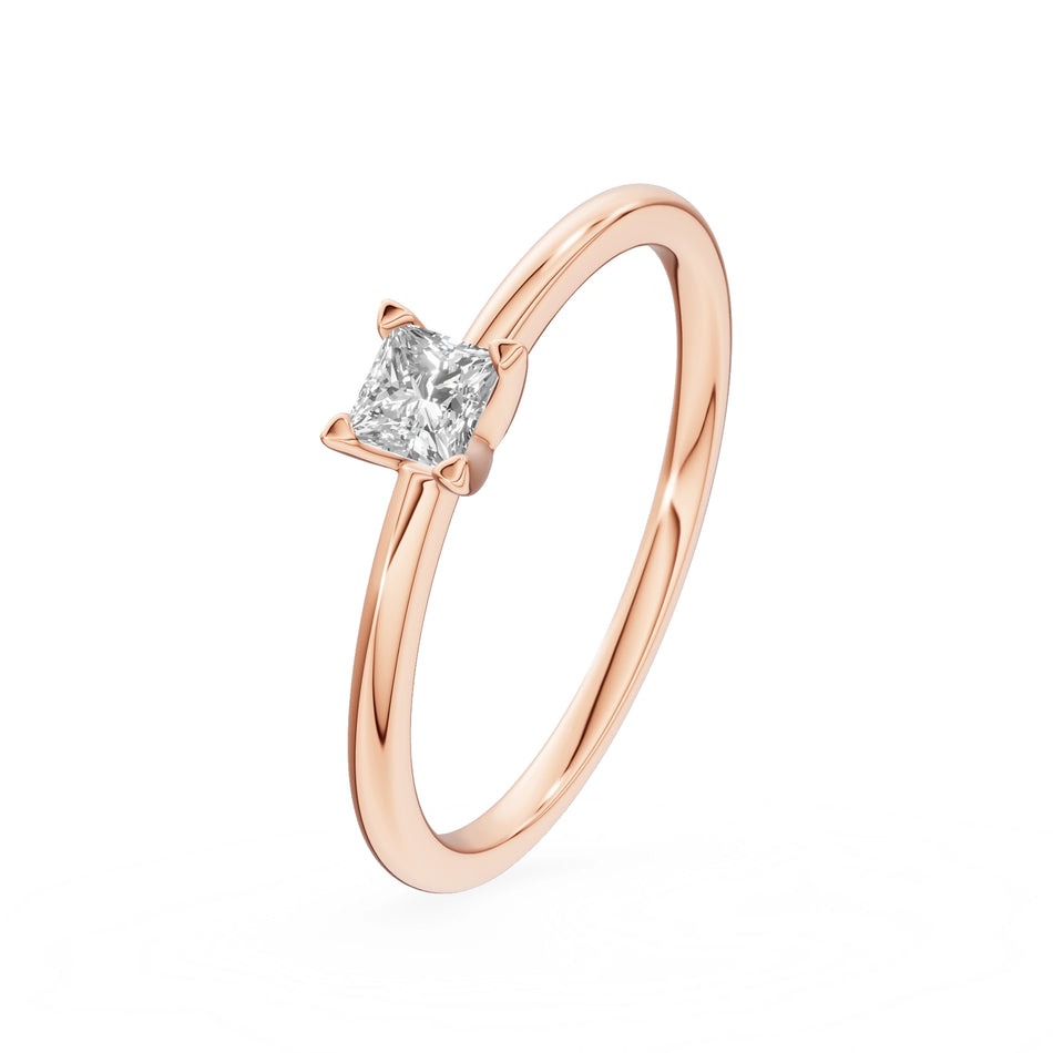 Gremari Seven Grace Verlobungsring aus Roségold mit 0,15 ct Labordiamant – Princess