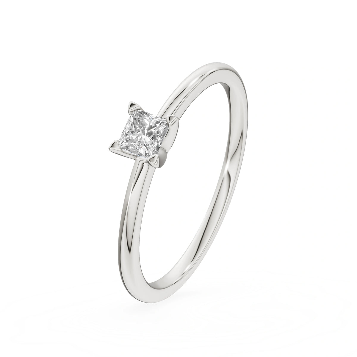 Gremari Seven Grace Verlobungsring aus Weißgold mit 0,15 ct Labordiamant – Princess