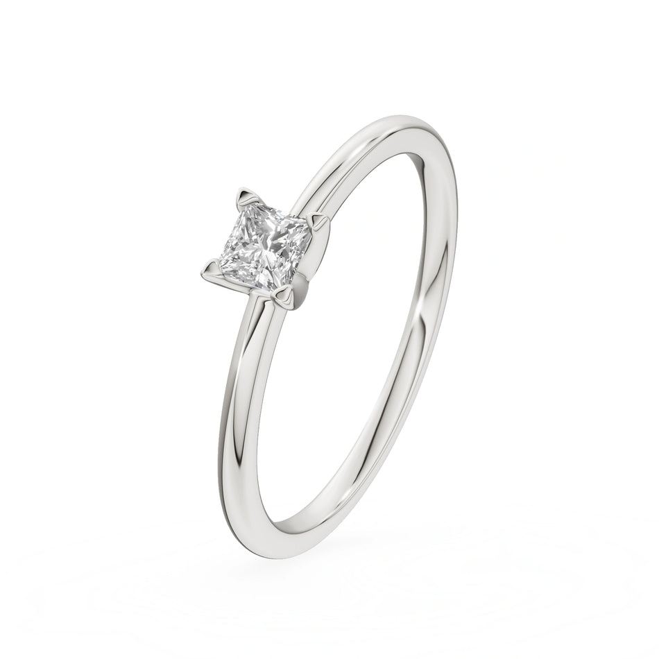 Gremari Seven Grace Verlobungsring aus Weißgold mit 0,15 ct Labordiamant – Princess