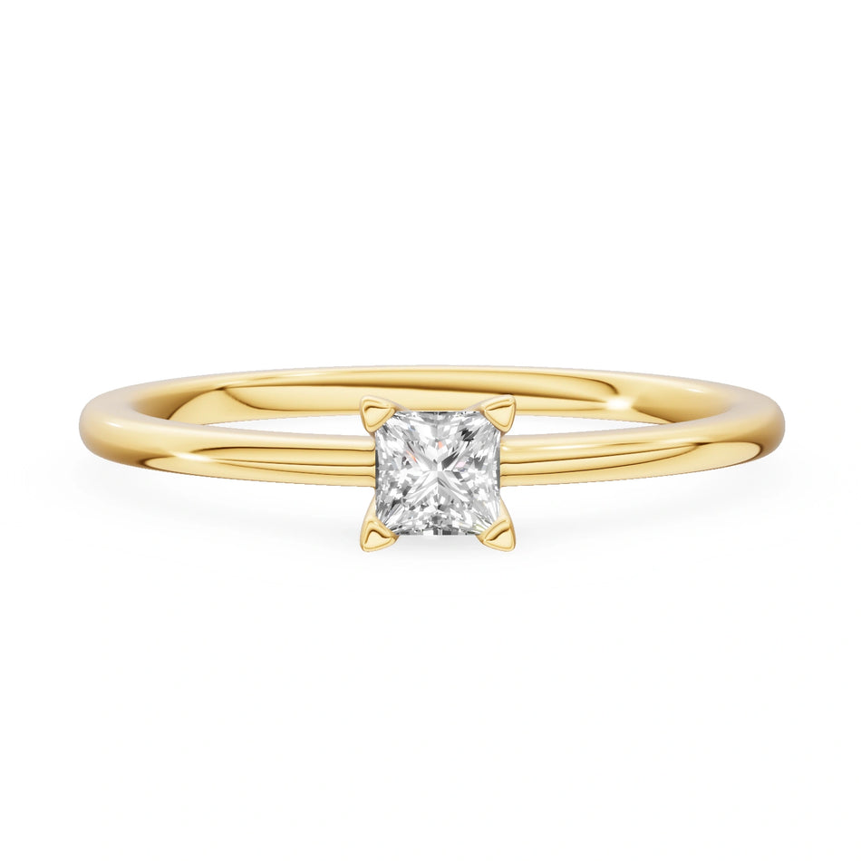 Gremari Seven Grace Verlobungsring aus Gelbgold mit 0,15 ct Labordiamant – Princess