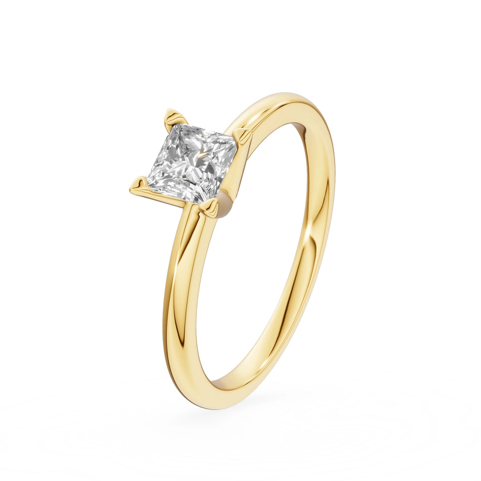 Gremari Seven Grace Verlobungsring aus Gelbgold mit 0,50 ct Labordiamant – Princess