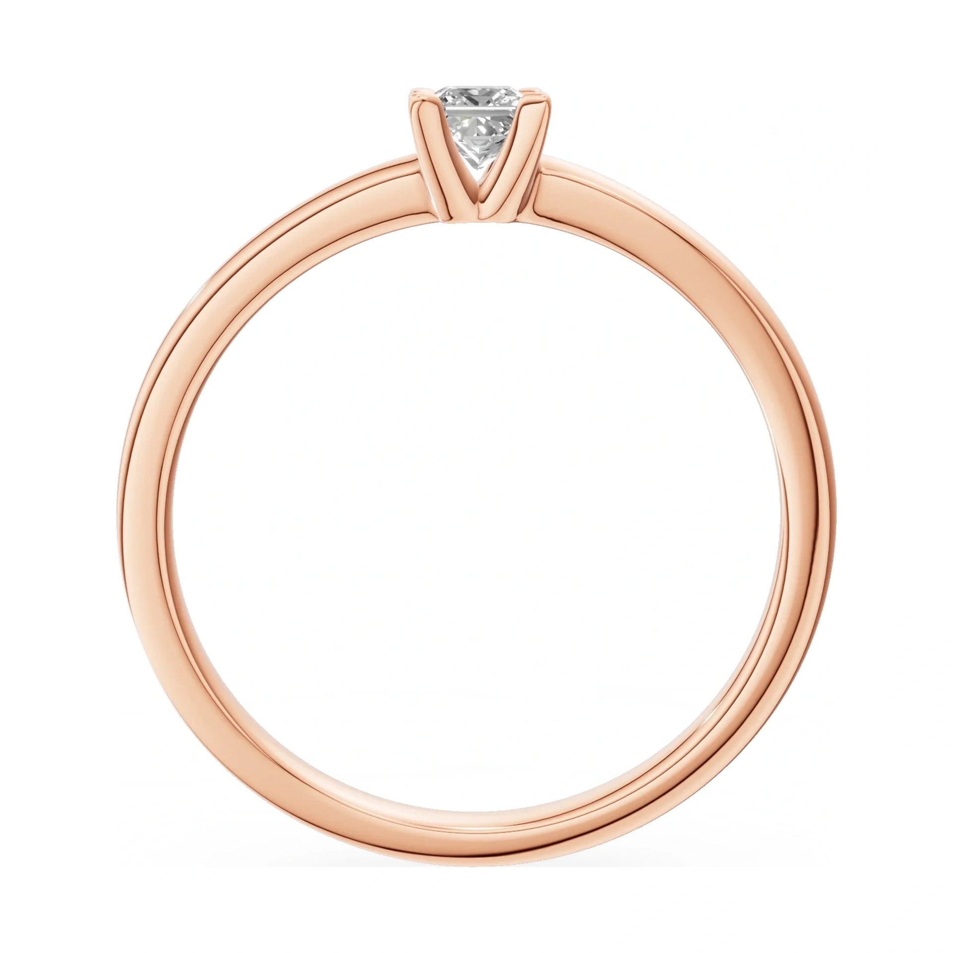 GREMARI Seven Grace princess-cut lab-grown diamond engagement ring in 14K rose gold, 0.15 ct