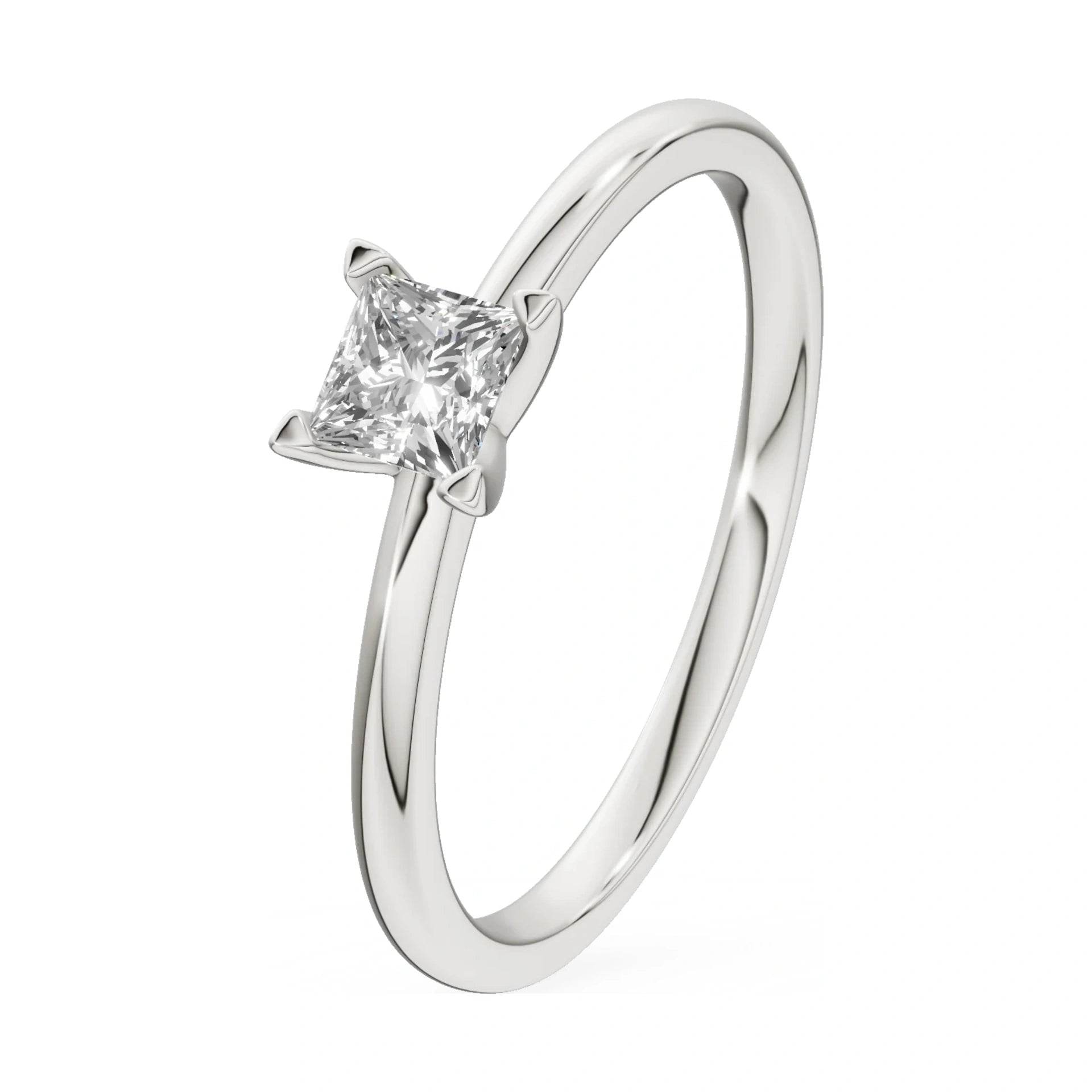 0.30 ct princess-cut lab-grown diamond GREMARI Seven Grace engagement ring in 14K white gold
