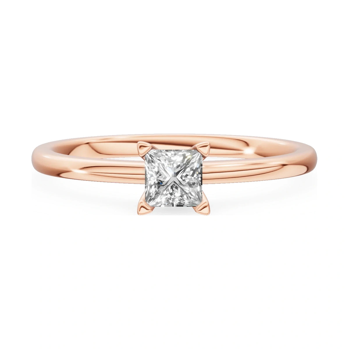 GREMARI Seven Grace 14K rose gold engagement ring with 0.30 ct princess-cut lab-grown diamond