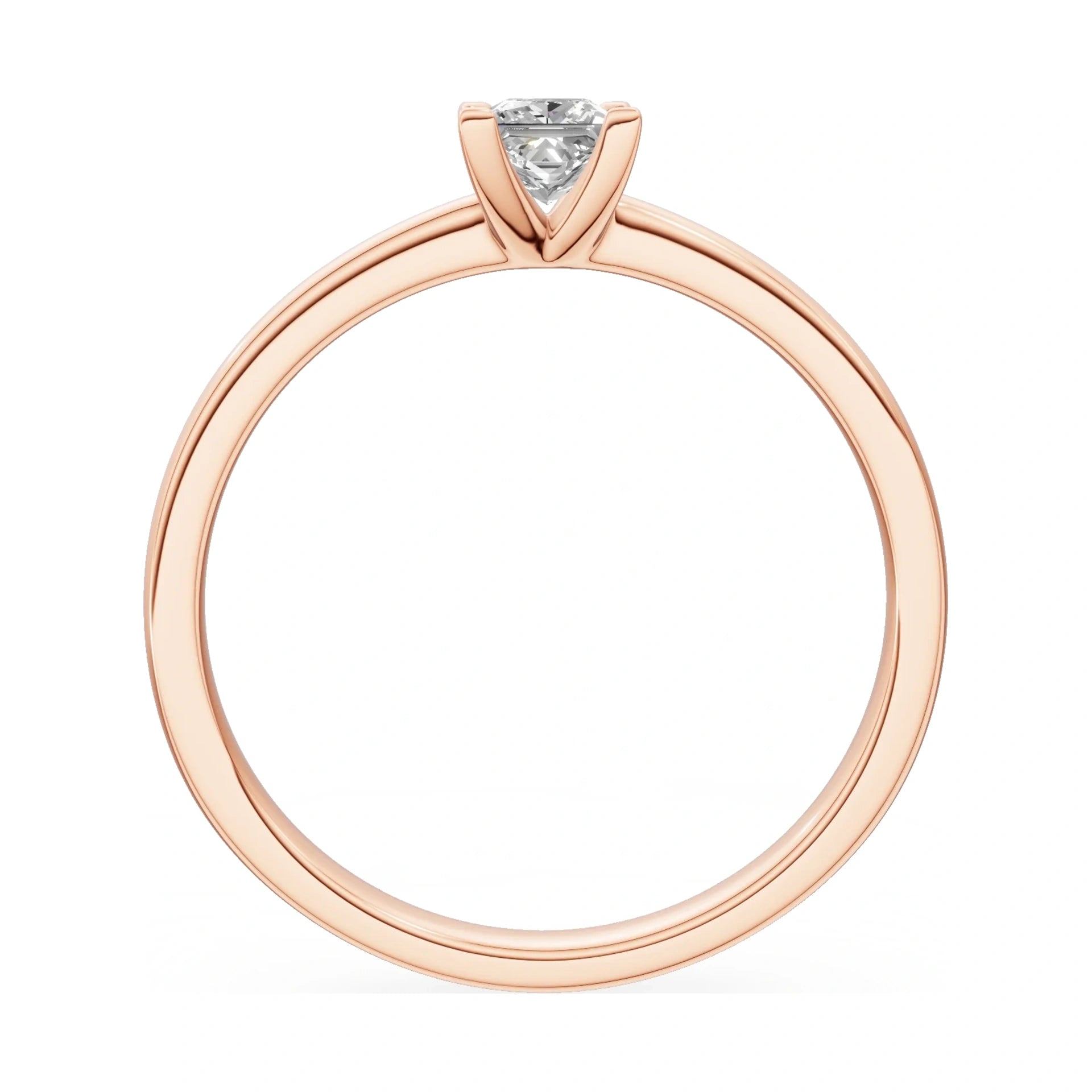 GREMARI Seven Grace princess-cut lab-grown diamond engagement ring in 14K rose gold, 0.30 ct