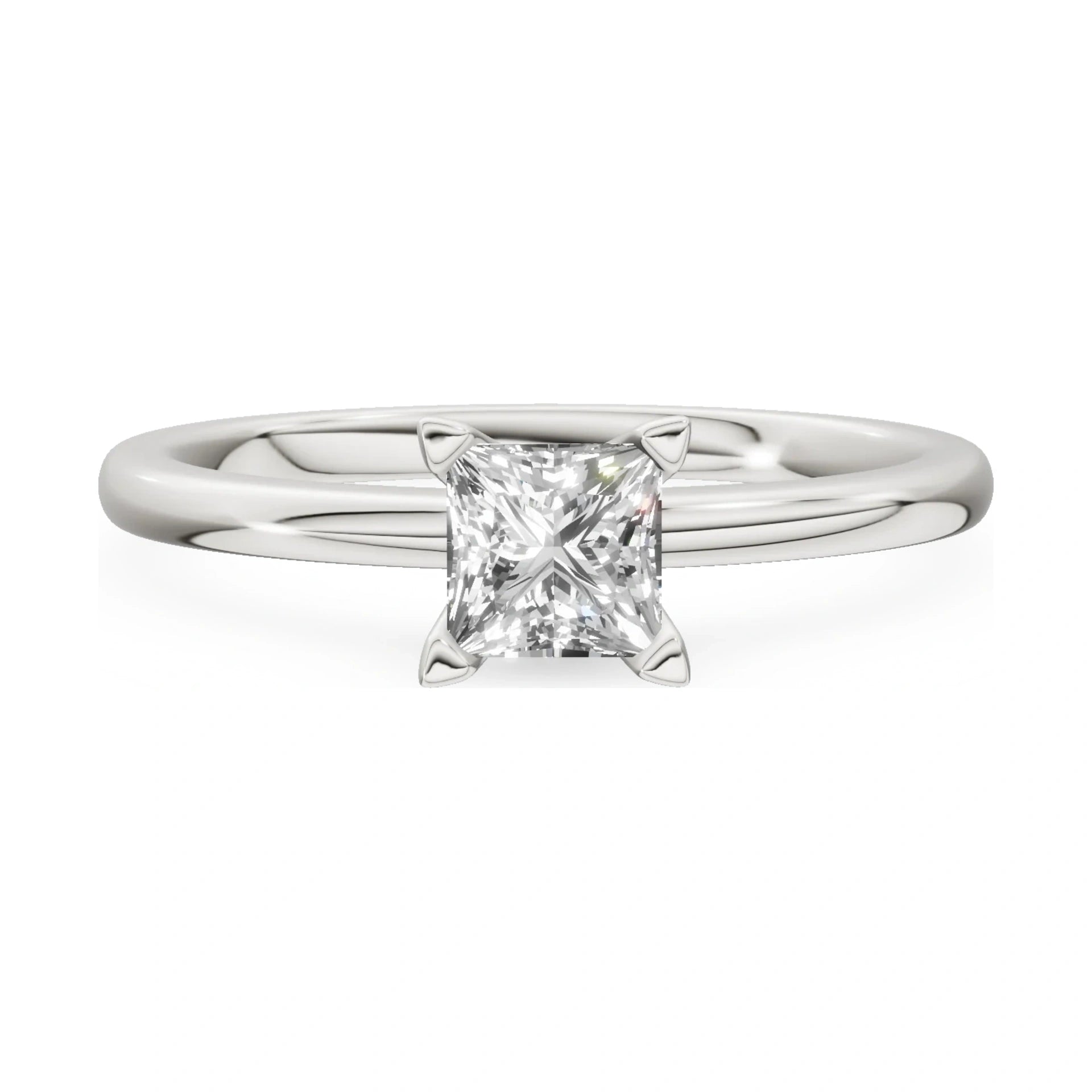 GREMARI Seven Grace 14K white gold engagement ring with 0.50 ct princess-cut lab-grown diamond