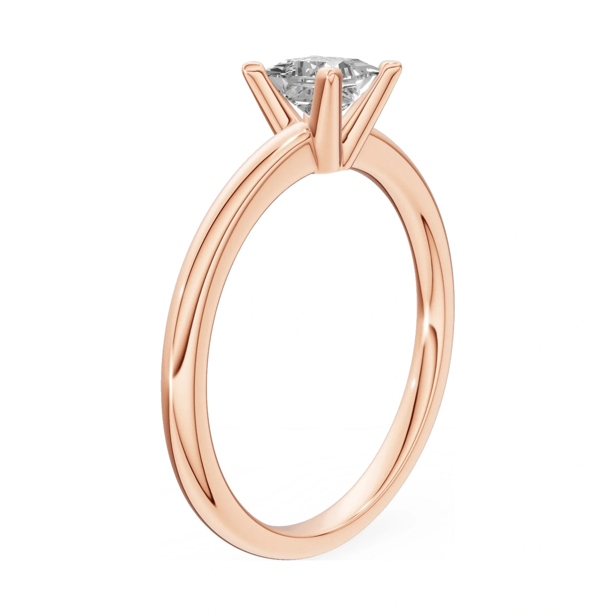 14K rose gold GREMARI Seven Grace ring with 0.50 ct princess-cut lab-grown diamond