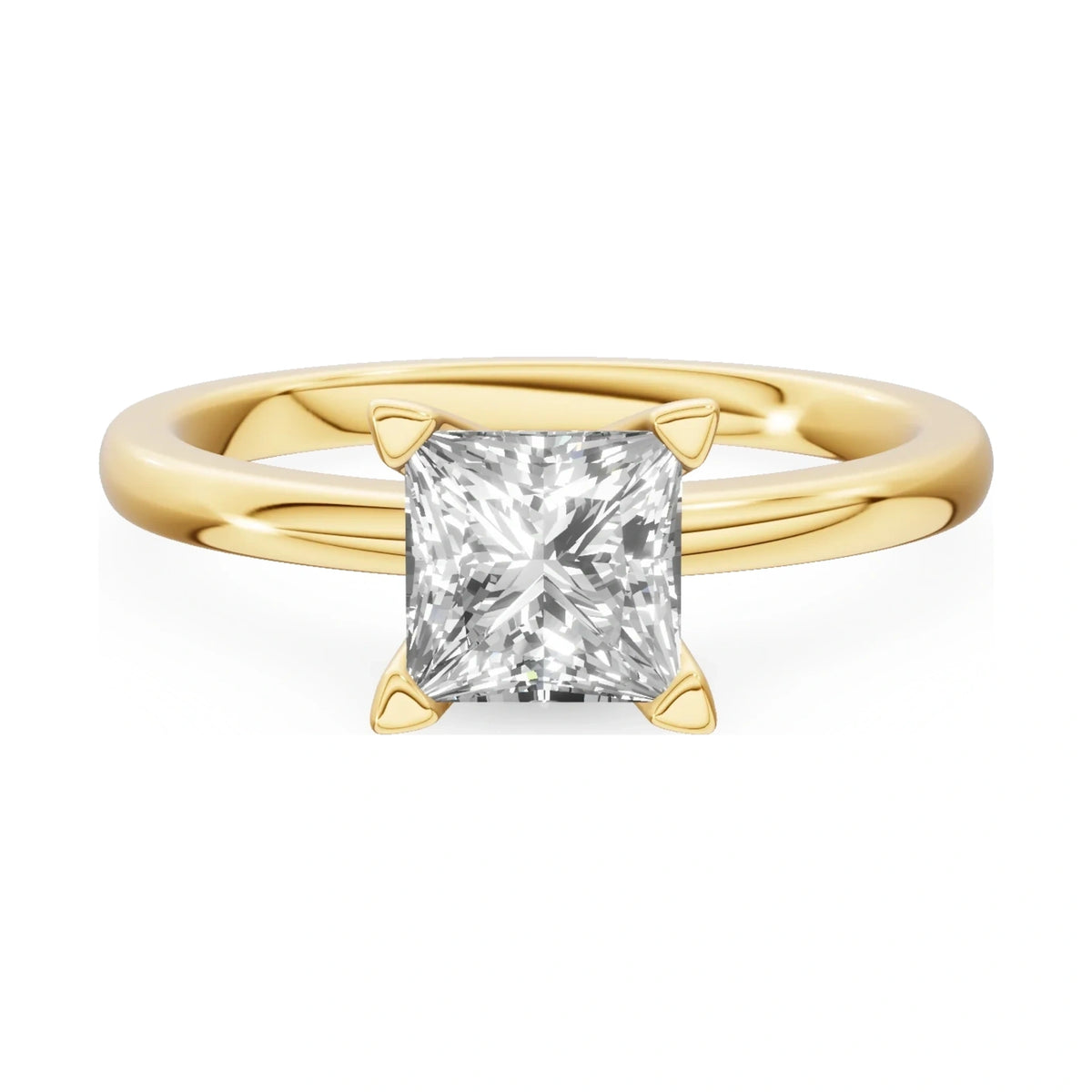 GREMARI Seven Grace 14K yellow gold engagement ring with 1.00 ct princess-cut lab-grown diamond