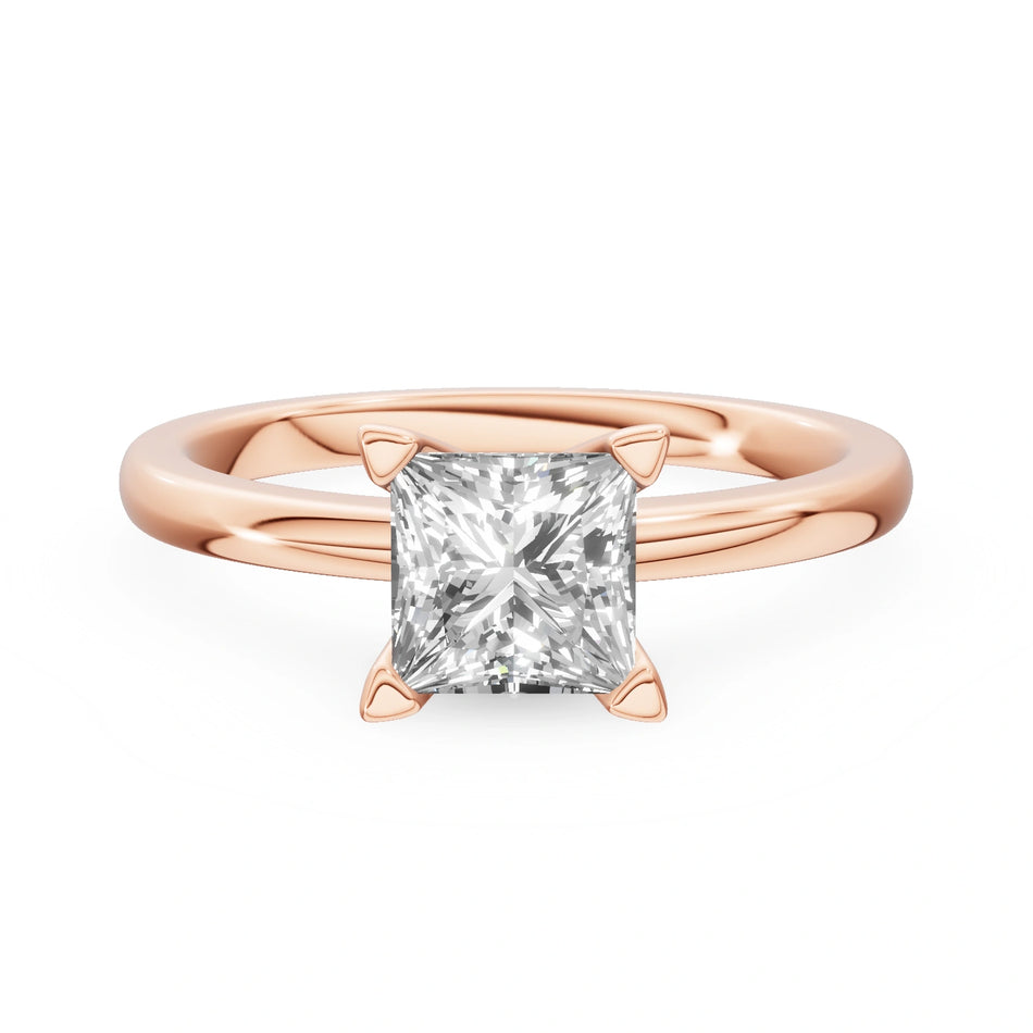 Gremari Seven Grace Verlobungsring aus Roségold mit 1,00 ct Naturdiamant – Princess